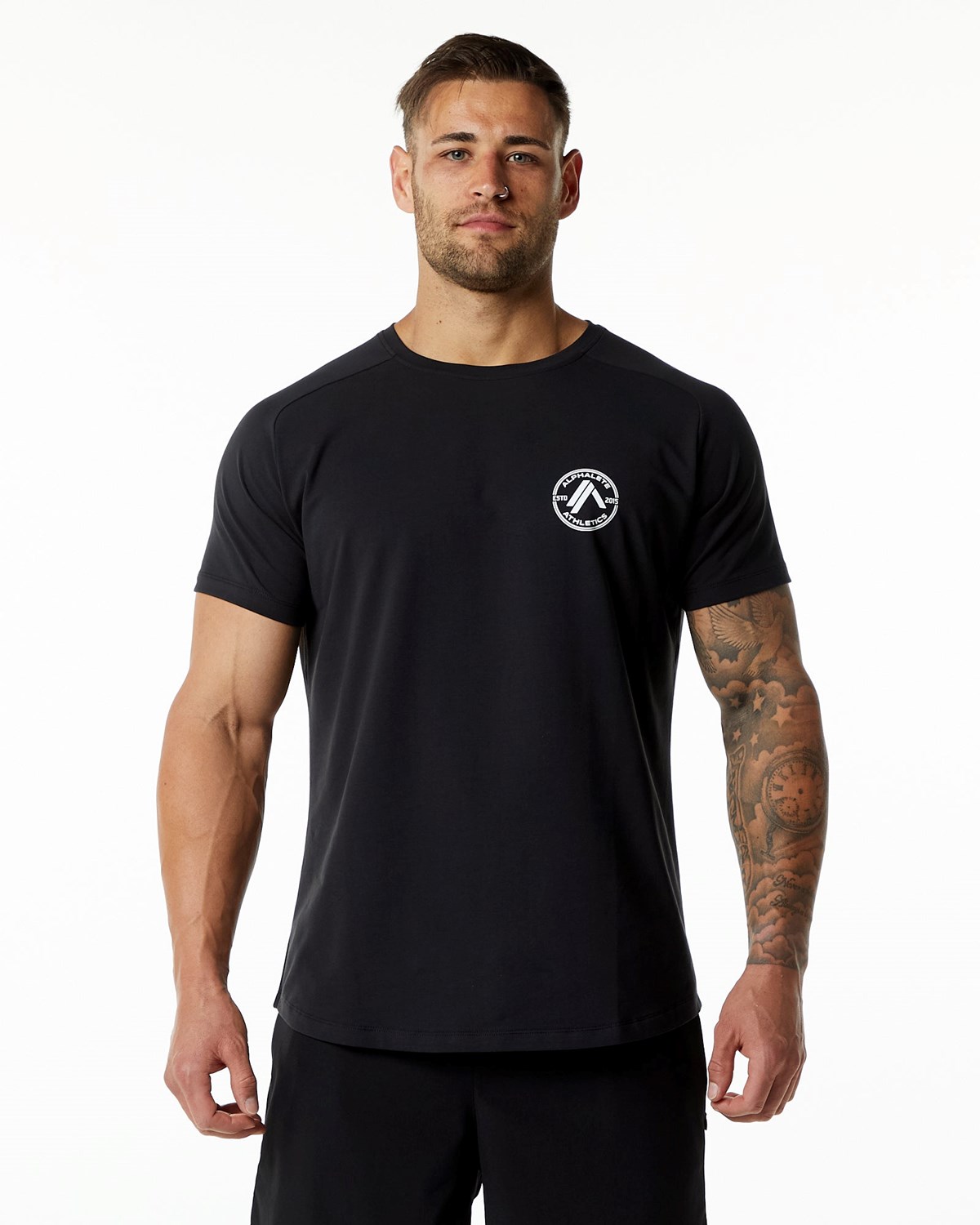 Alphalete Fitted Performance Kort Sleeve Sort | TQXDN2187