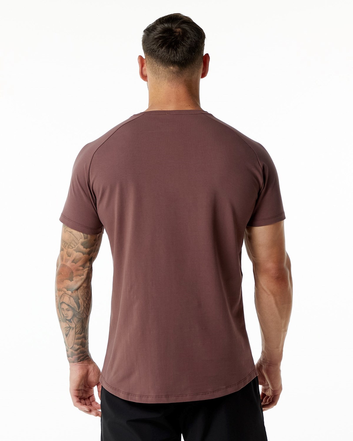 Alphalete Fitted Performance Kort Sleeve Merlot | XYMDT0257