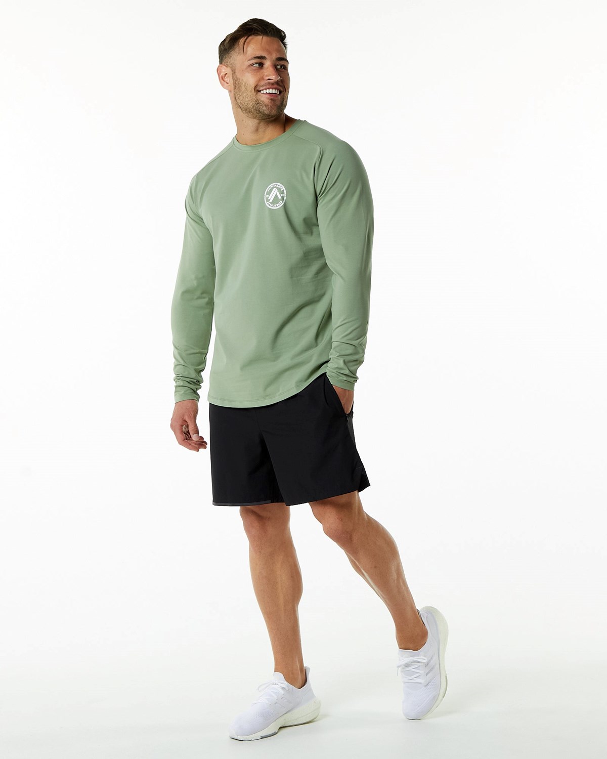 Alphalete Fitted Performance Long Sleeve Sage | AFLTH5371