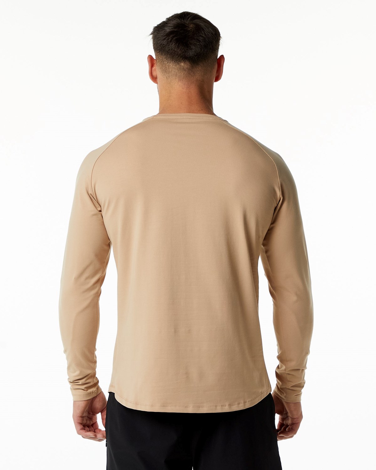 Alphalete Fitted Performance Long Sleeve Taupe | RBDHP5714