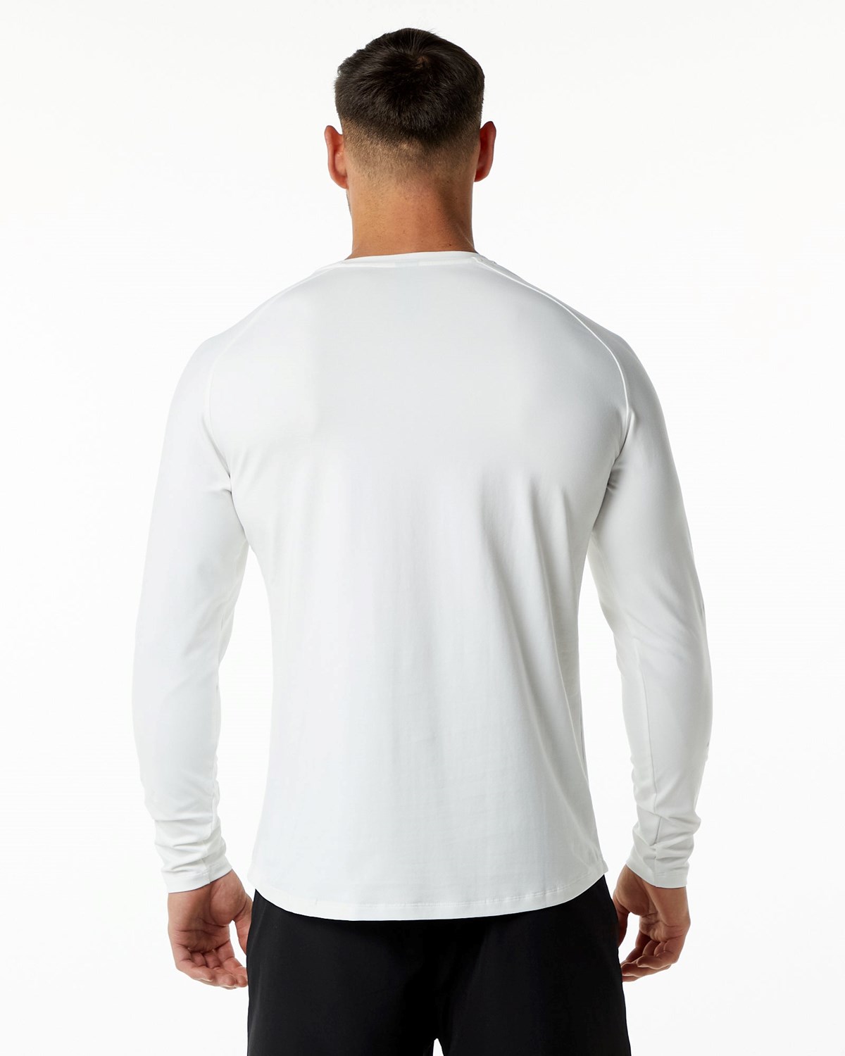 Alphalete Fitted Performance Long Sleeve Hvide | RCMKH4706