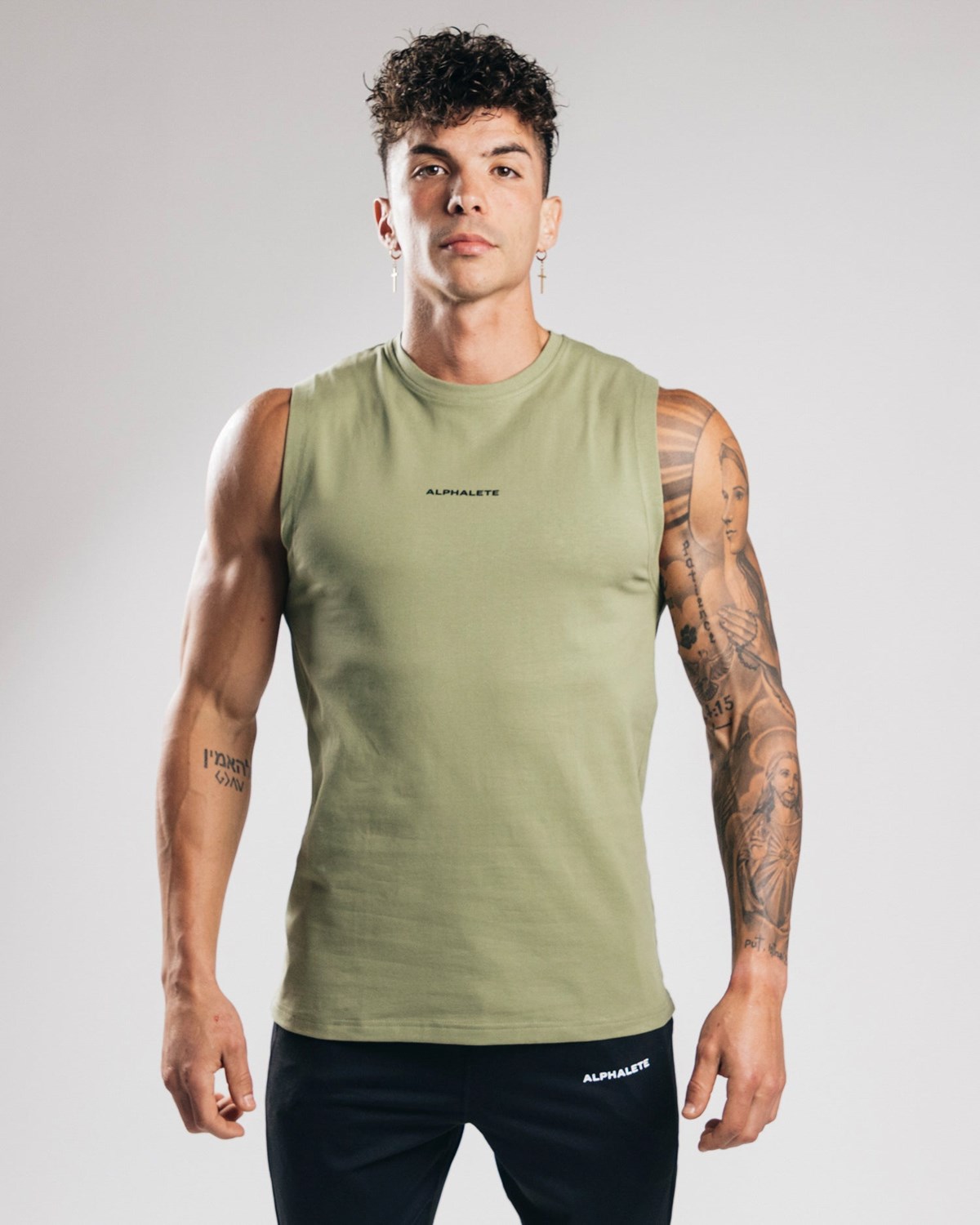 Alphalete Fitted Performance Tank Grøn | TJUKE8306