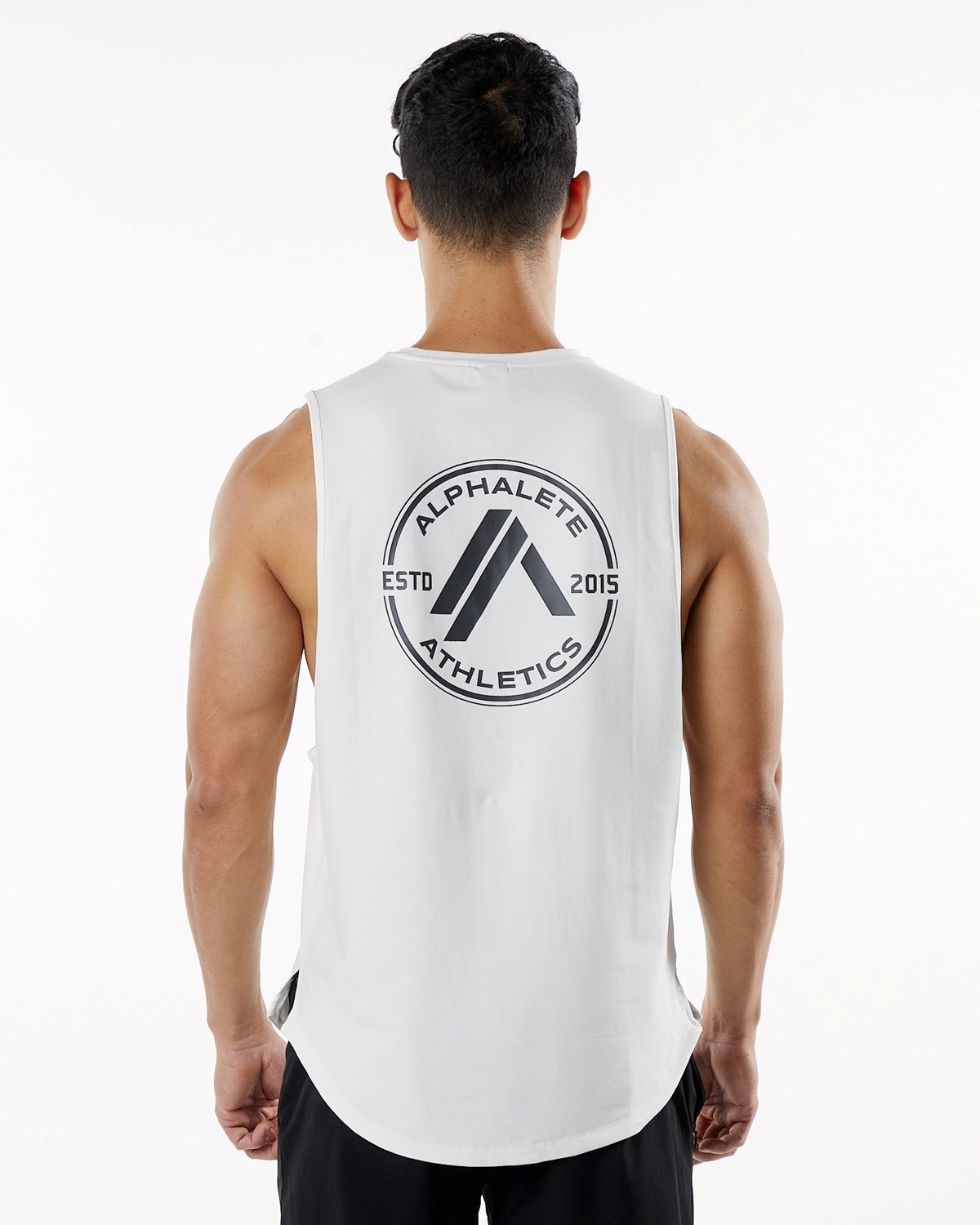 Alphalete Fitted Performance Tank Hvide | JRQMA9012