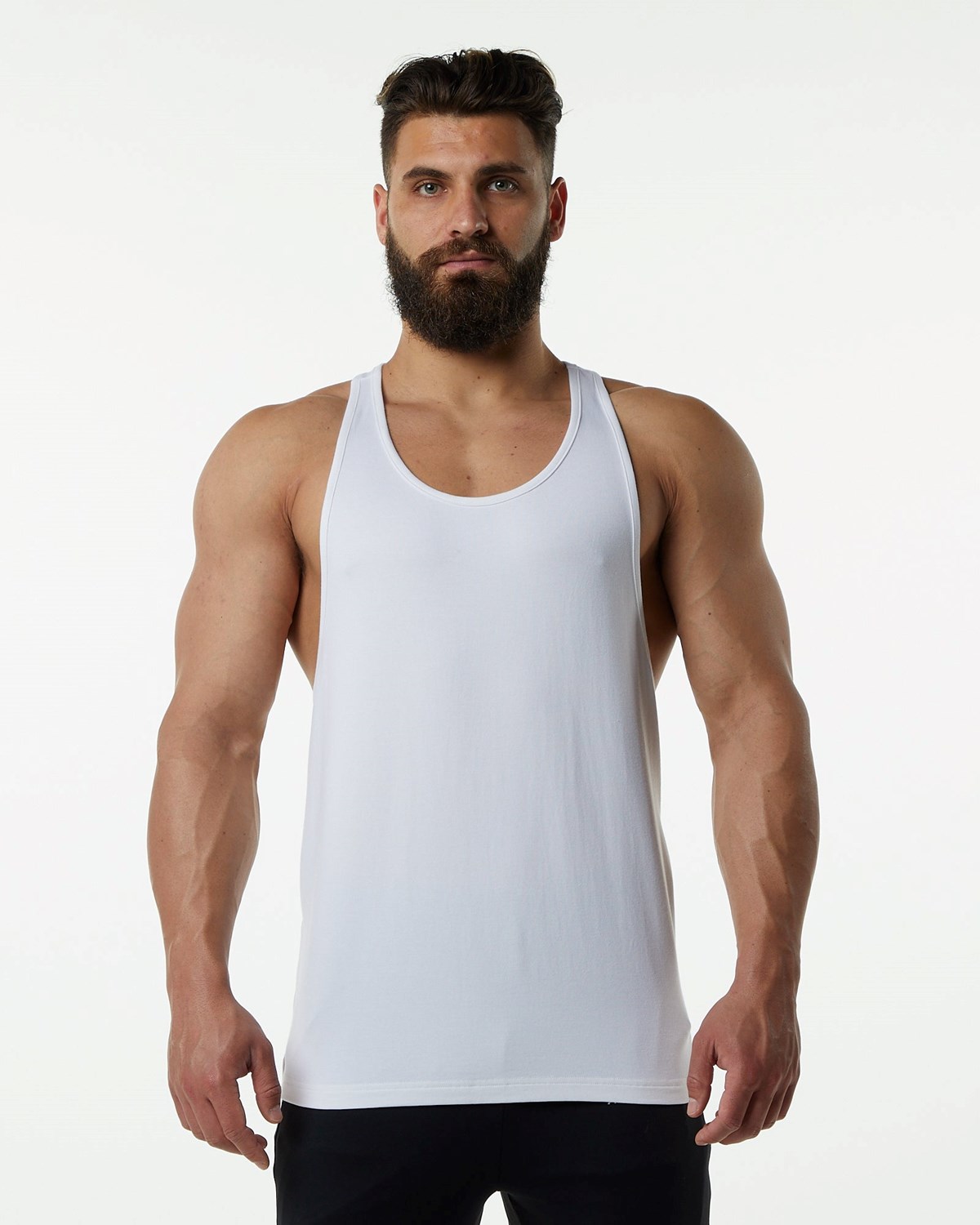 Alphalete Fitted Premium Stringer Hvide | IQLDH9287