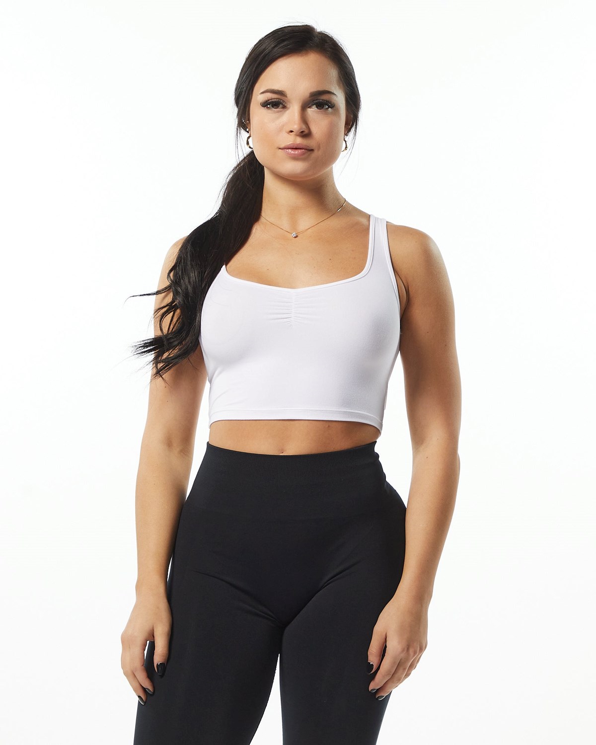 Alphalete Fitted Square Neck Tank Hvide | VHUJL8720