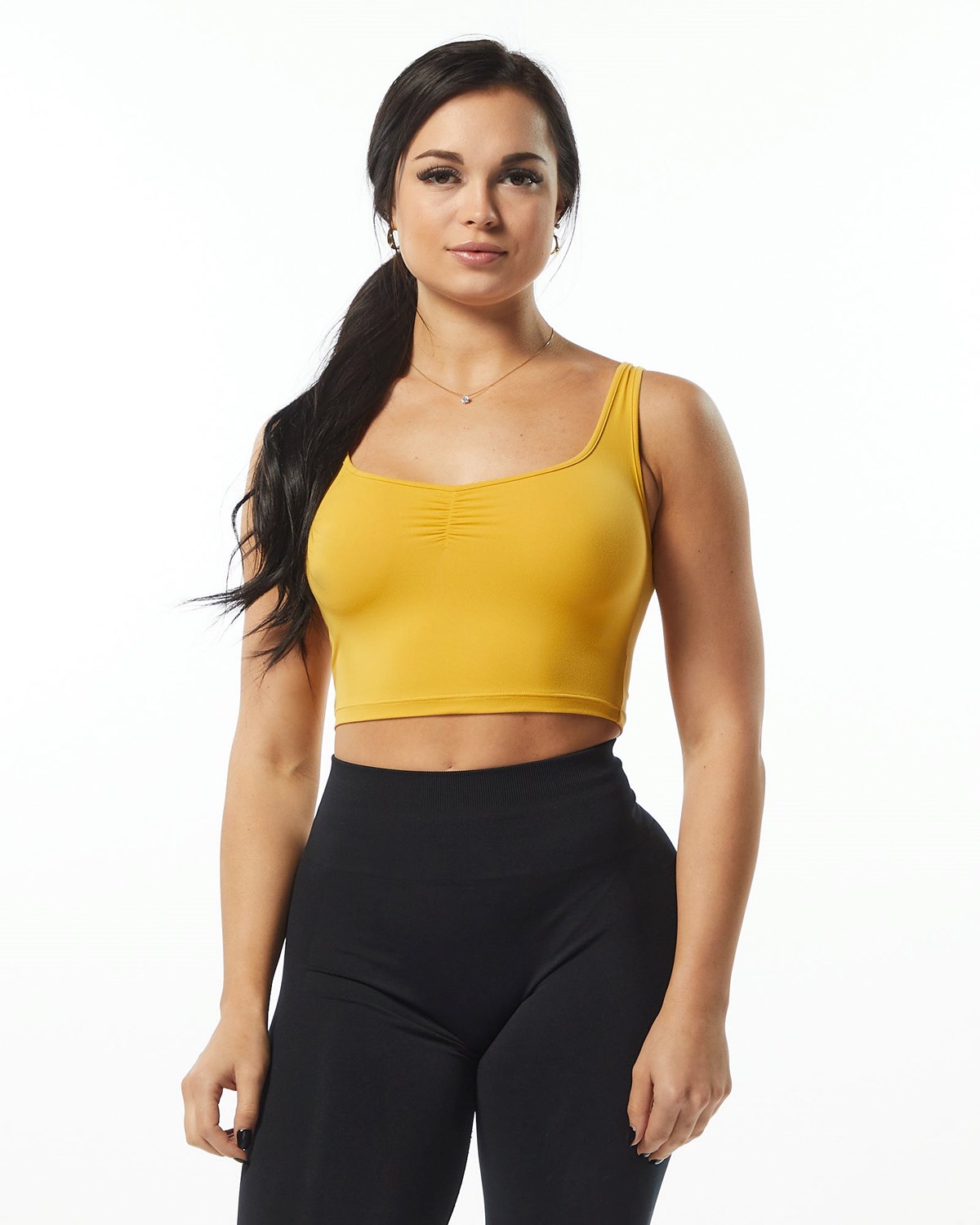 Alphalete Fitted Square Neck Tank Sunflower | KDYQV5986