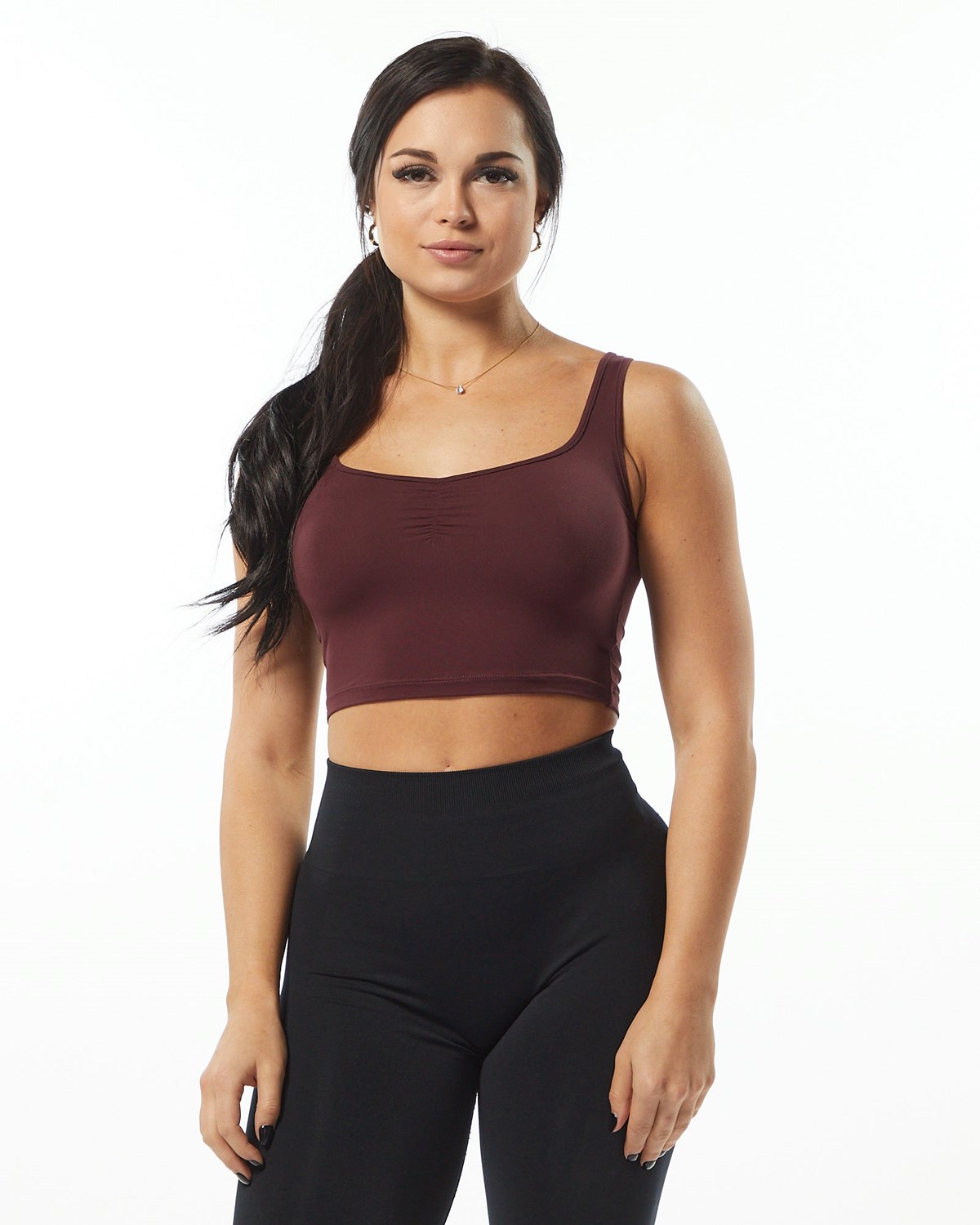 Alphalete Fitted Square Neck Tank Wine | CPXKG1793