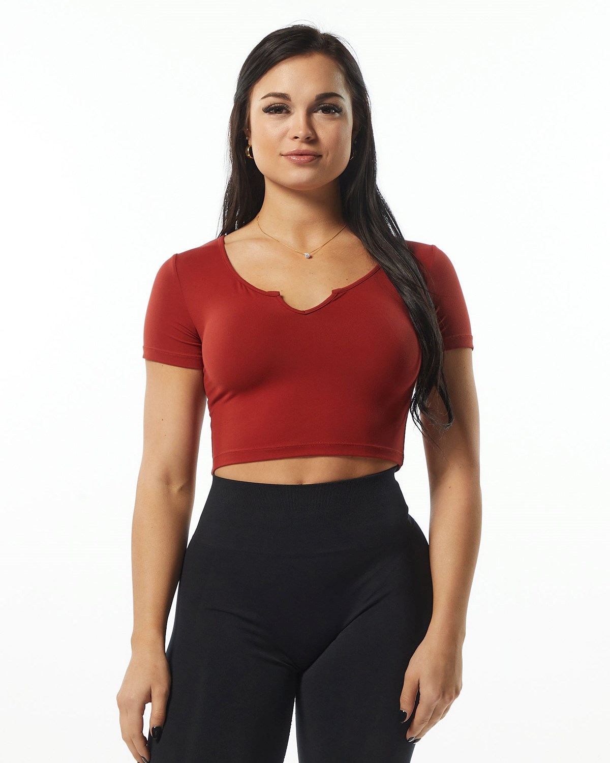 Alphalete Fitted Tee Cherry | UPQBJ2073