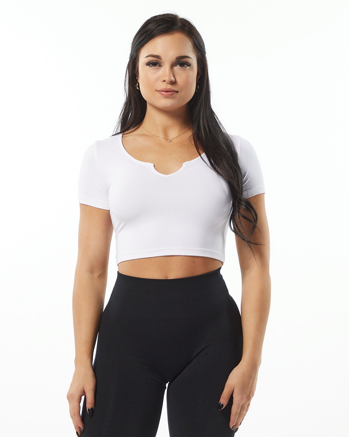 Alphalete Fitted Tee Hvide | IVNQL8325