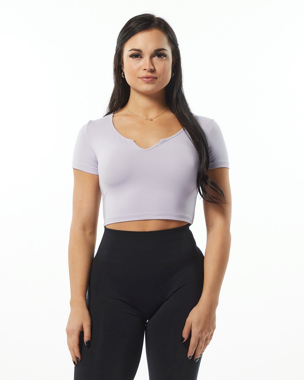 Alphalete Fitted Tee Lilac | LZFWC2874