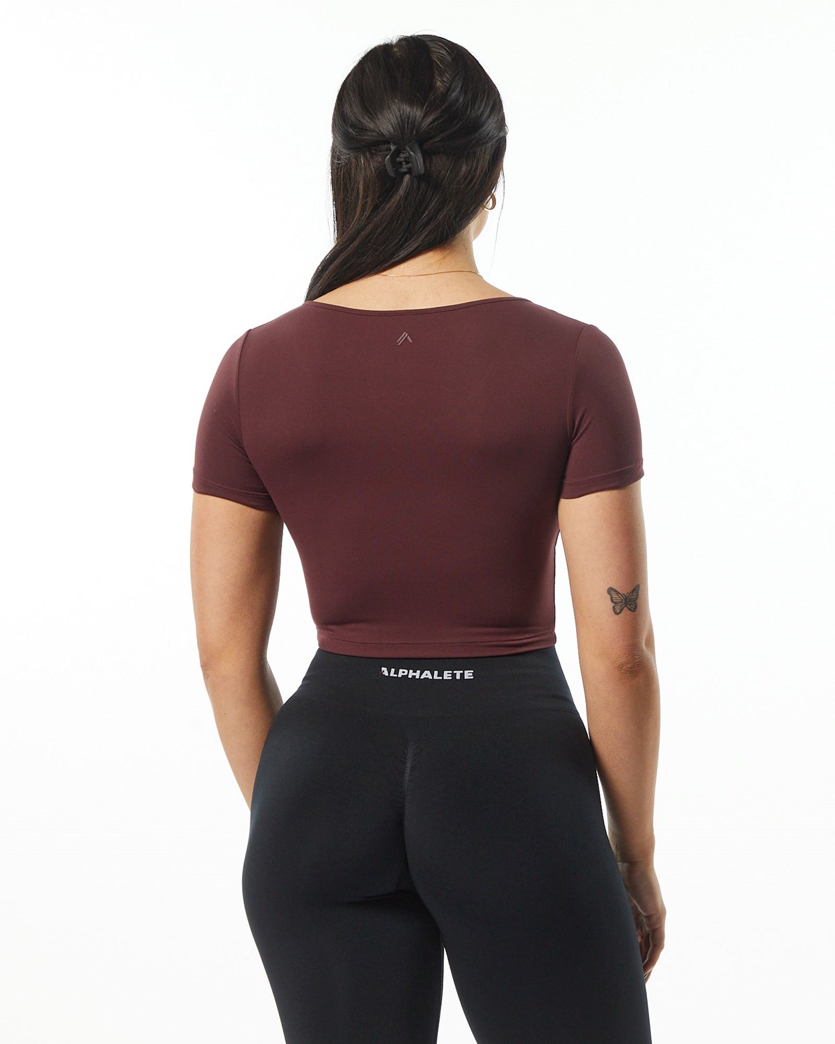 Alphalete Fitted Tee Wine | TKYQN7605