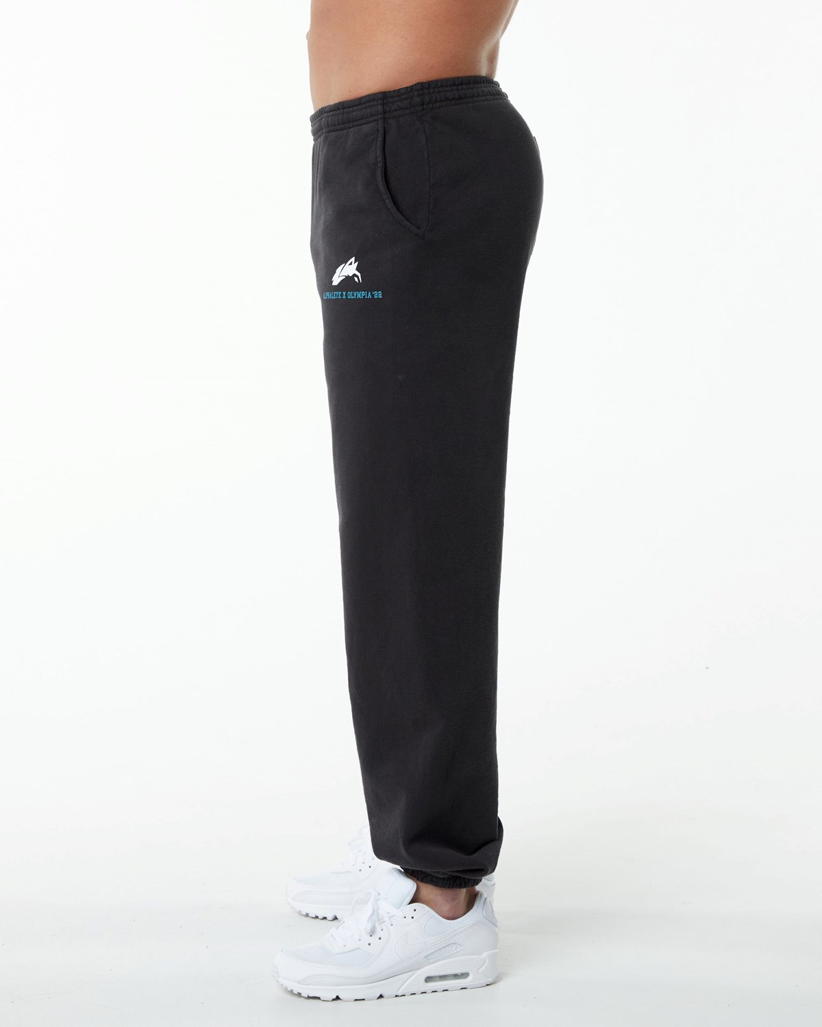 Alphalete Fleece Grafisk Jogger Sort | DJIPM9462