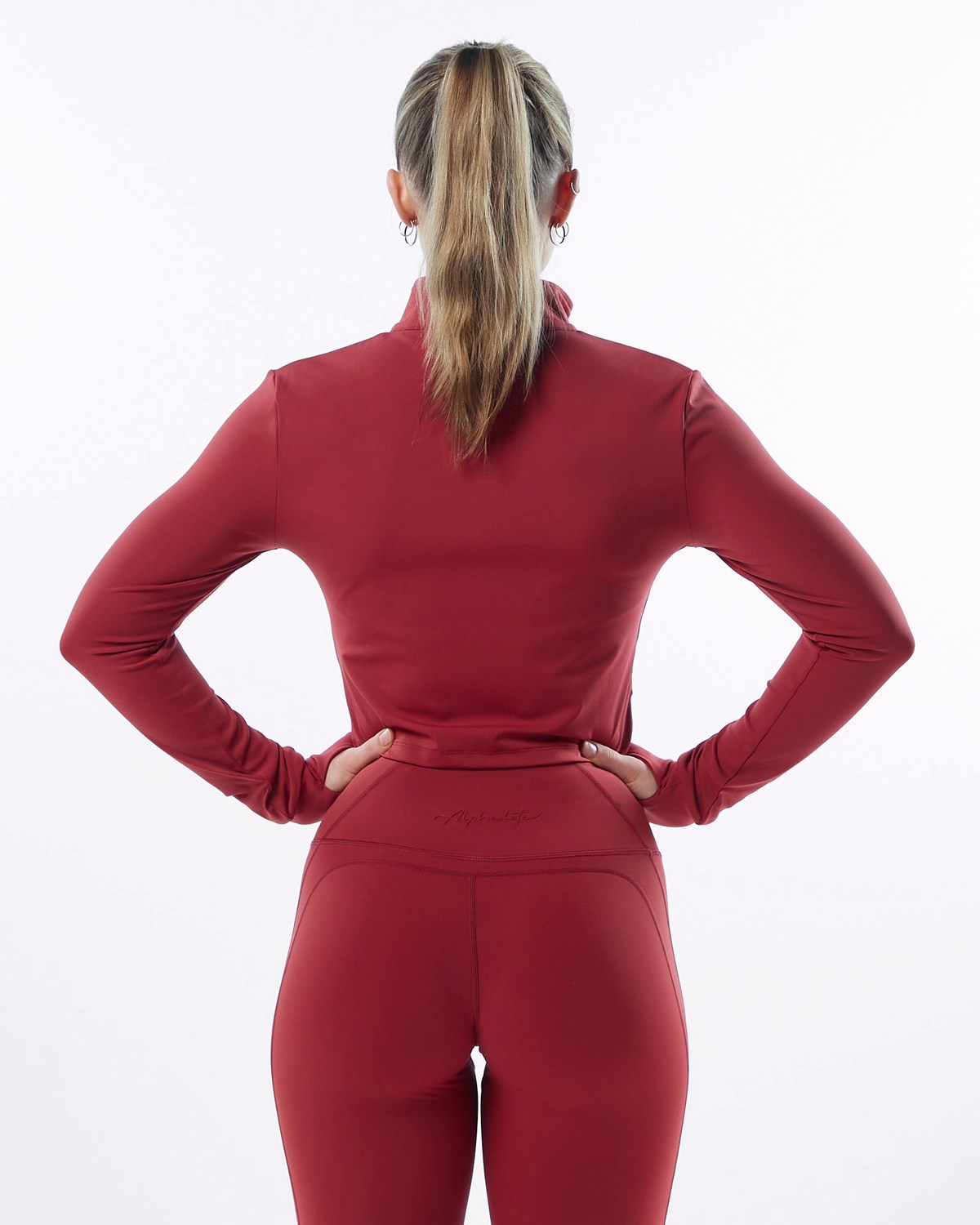 Alphalete Full Zip Crop Jacket Rød | ESVKZ5987