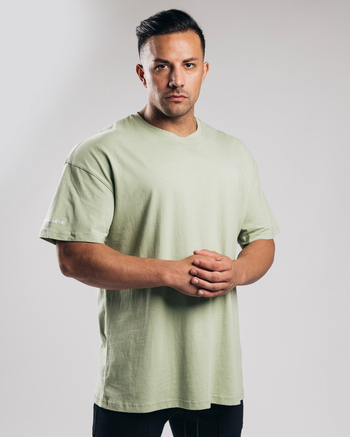 Alphalete Heavy Bomulds Dropped Shoulder Tee Matcha | PHDTA9384