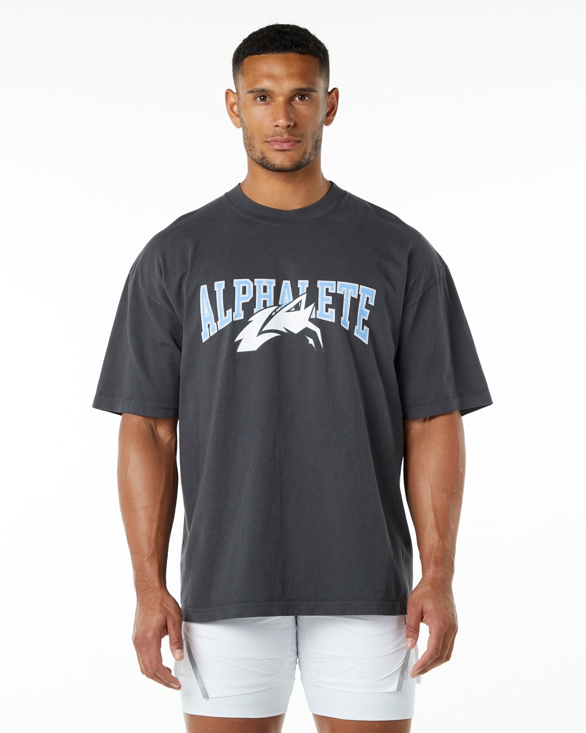 Alphalete Heavyweight Oversized Tee Blå | KQLUR1503