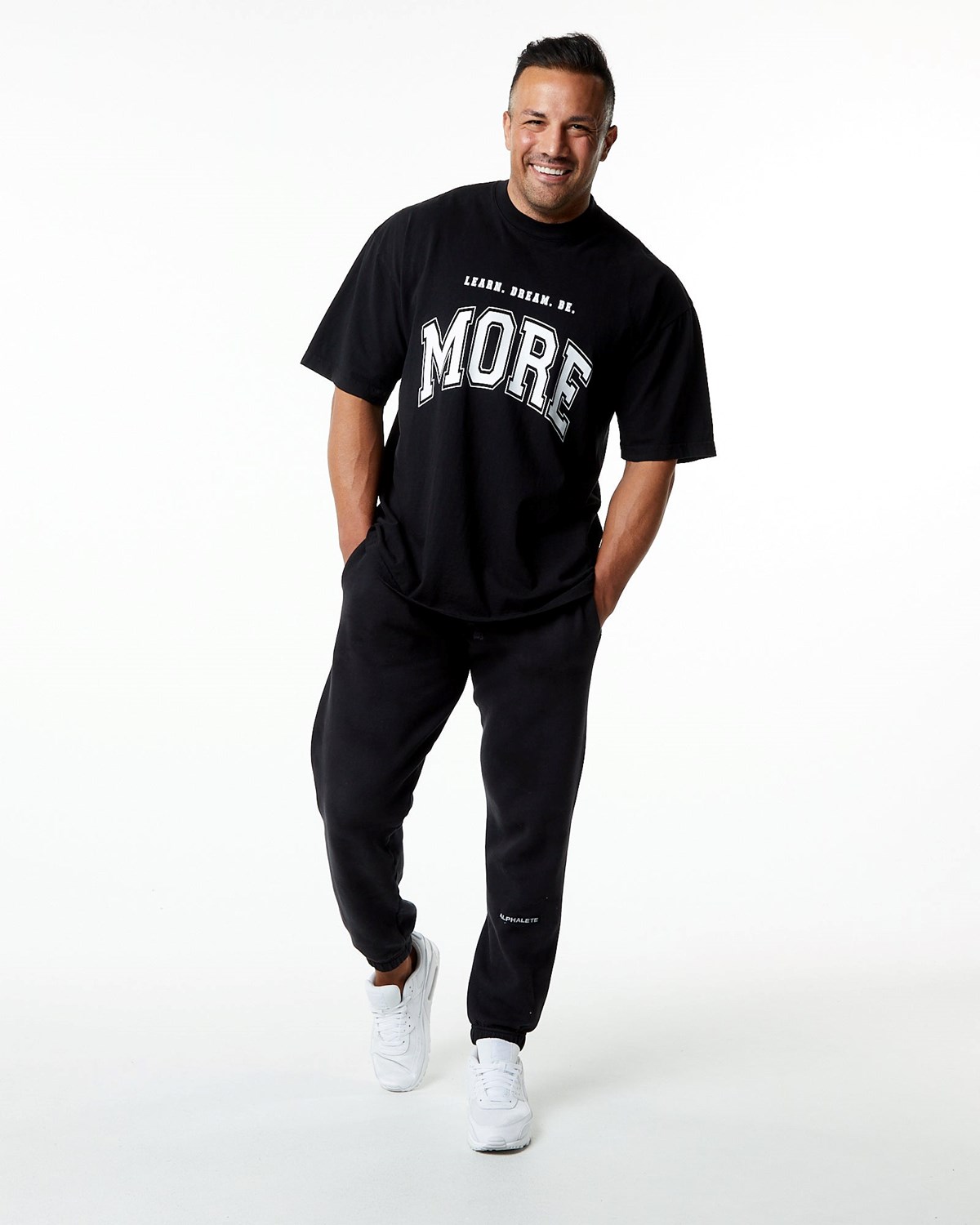 Alphalete Heavyweight Oversized Tee Sort Hvide | EITMW2810