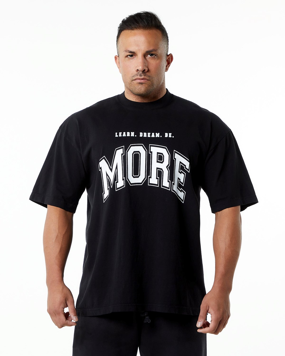 Alphalete Heavyweight Oversized Tee Sort Hvide | EITMW2810