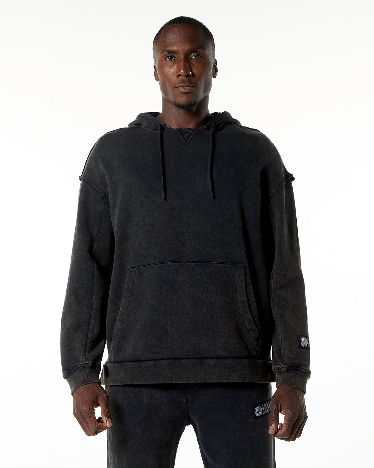 Alphalete Heavyweight Washed Terry Hoodie Onyx | GTFYA3415