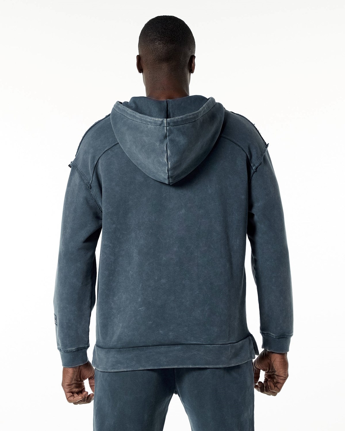 Alphalete Heavyweight Washed Terry Hoodie Blå | HUPMY0479