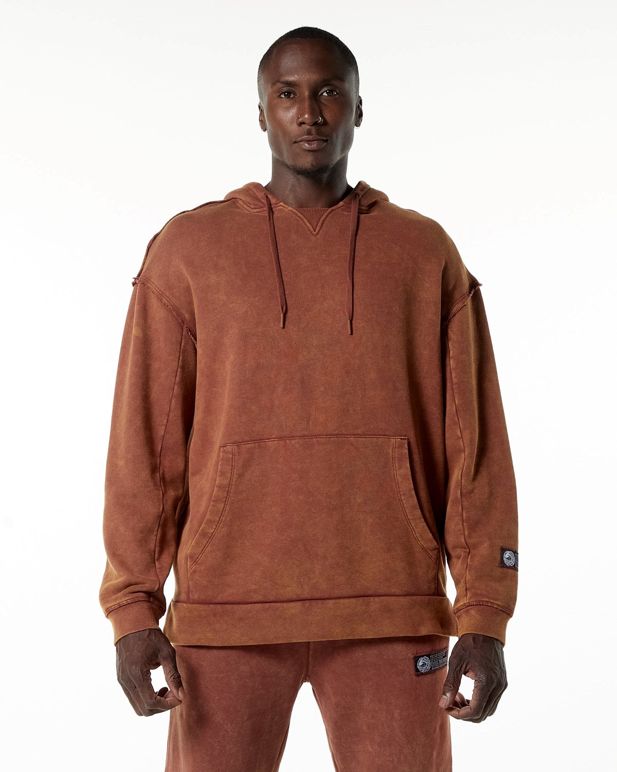 Alphalete Heavyweight Washed Terry Hoodie Bloodstone | MBWOH2705