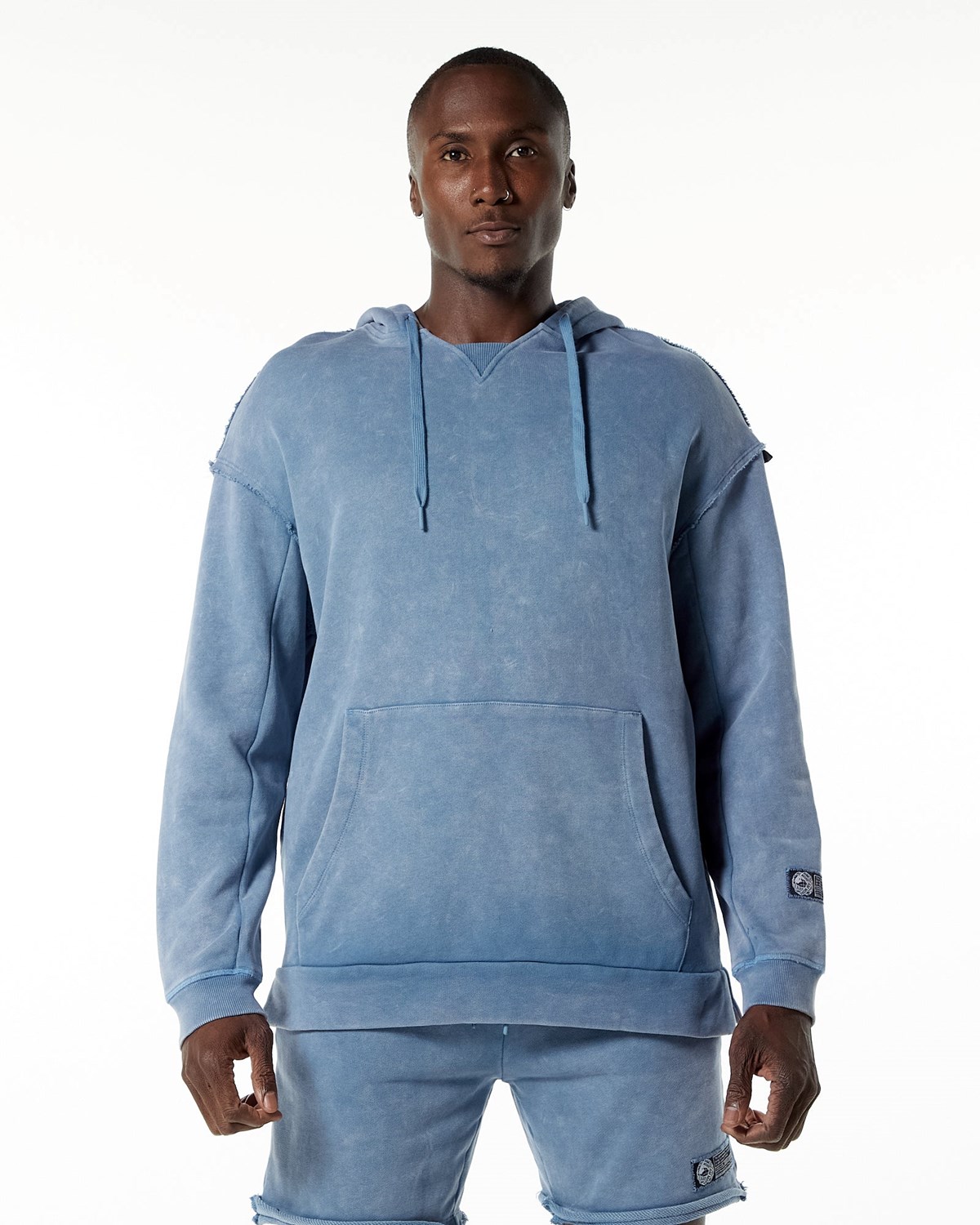 Alphalete Heavyweight Washed Terry Hoodie Blå | VRDZP7823