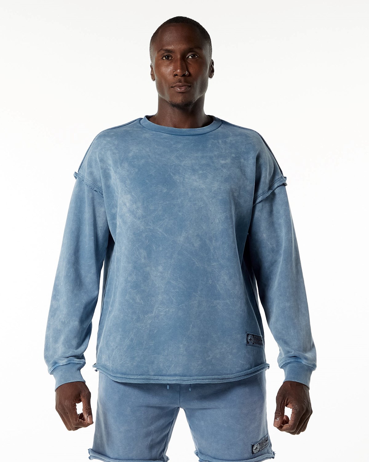 Alphalete Heavyweight Washed Terry Pullover Blå | UTJAP1730