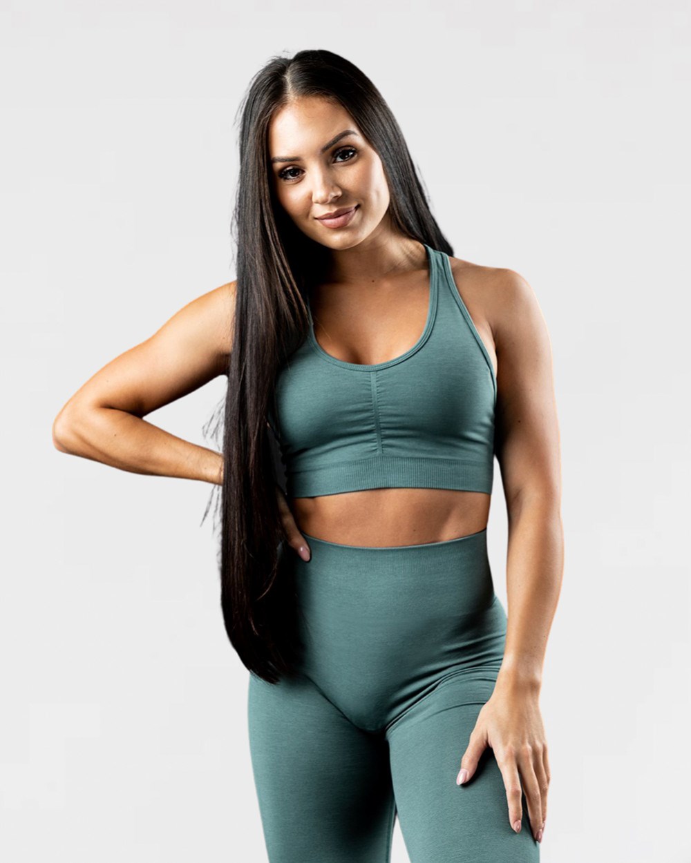 Alphalete High-Impact Seamless Sports Bra Blå | KBWFR9231