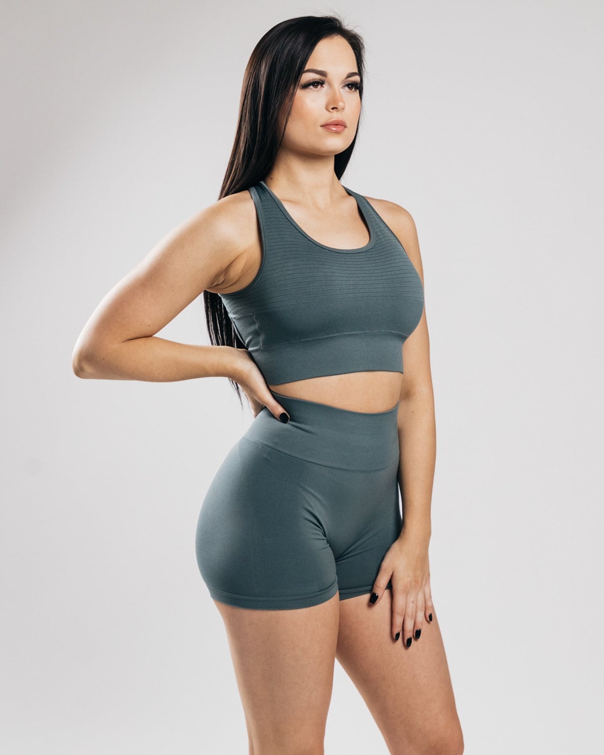 Alphalete High-Impact Seamless Sports Bra Charcoal | NKILO1823