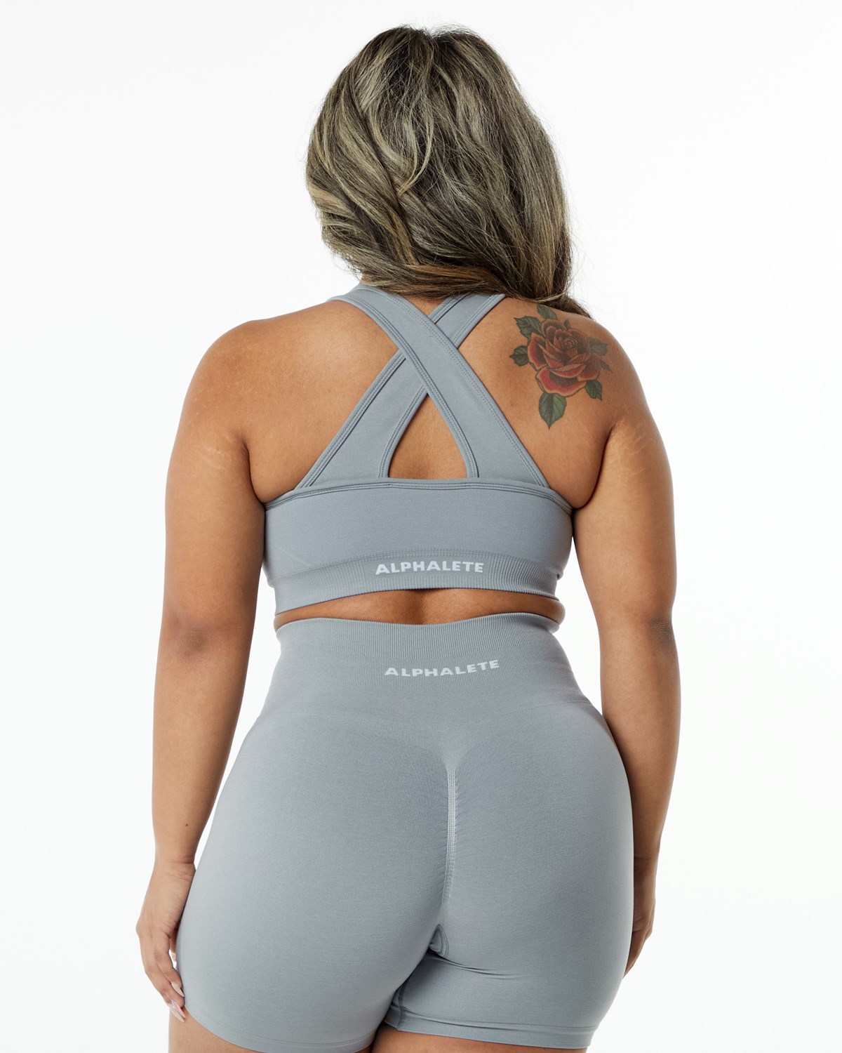 Alphalete High-Impact Seamless Sports Bra Grå | PTIYV7039