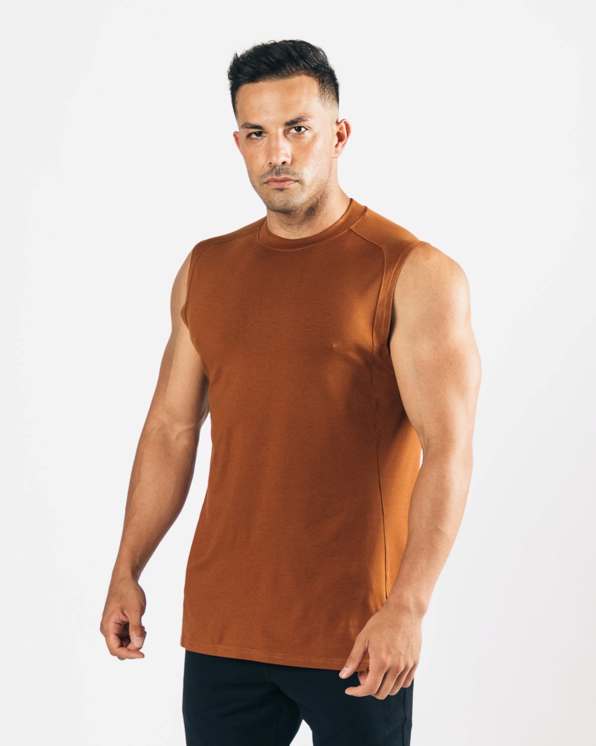 Alphalete High-Neck Premium Cutoff Mahogany | QRNMJ5832