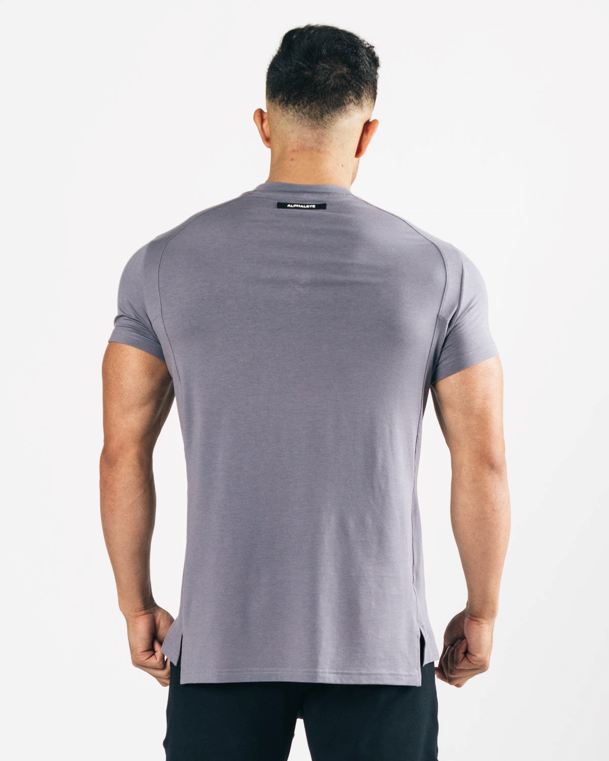 Alphalete High-Neck Premium Kort Sleeve Still Water | CFWTG3967