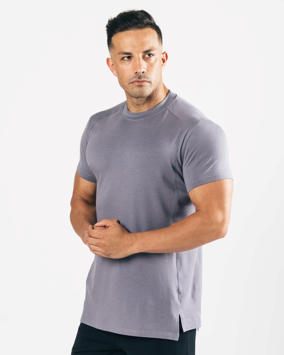 Alphalete High-Neck Premium Kort Sleeve Still Water | CFWTG3967