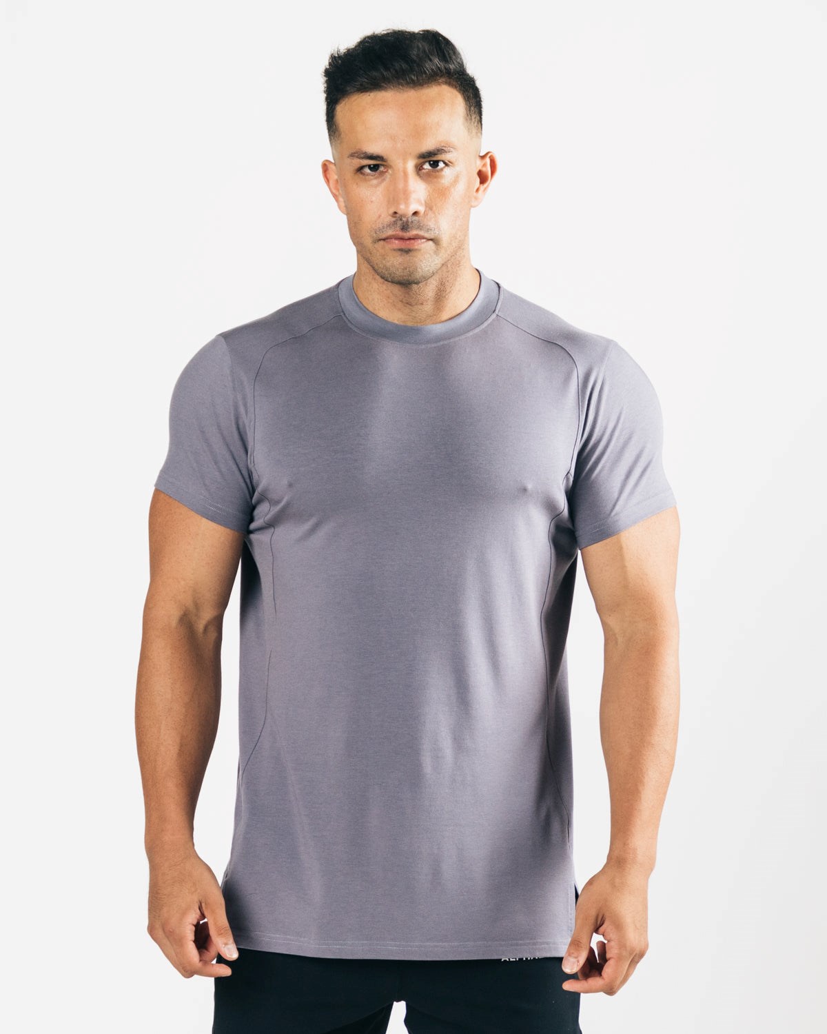 Alphalete High-Neck Premium Kort Sleeve Still Water | CFWTG3967