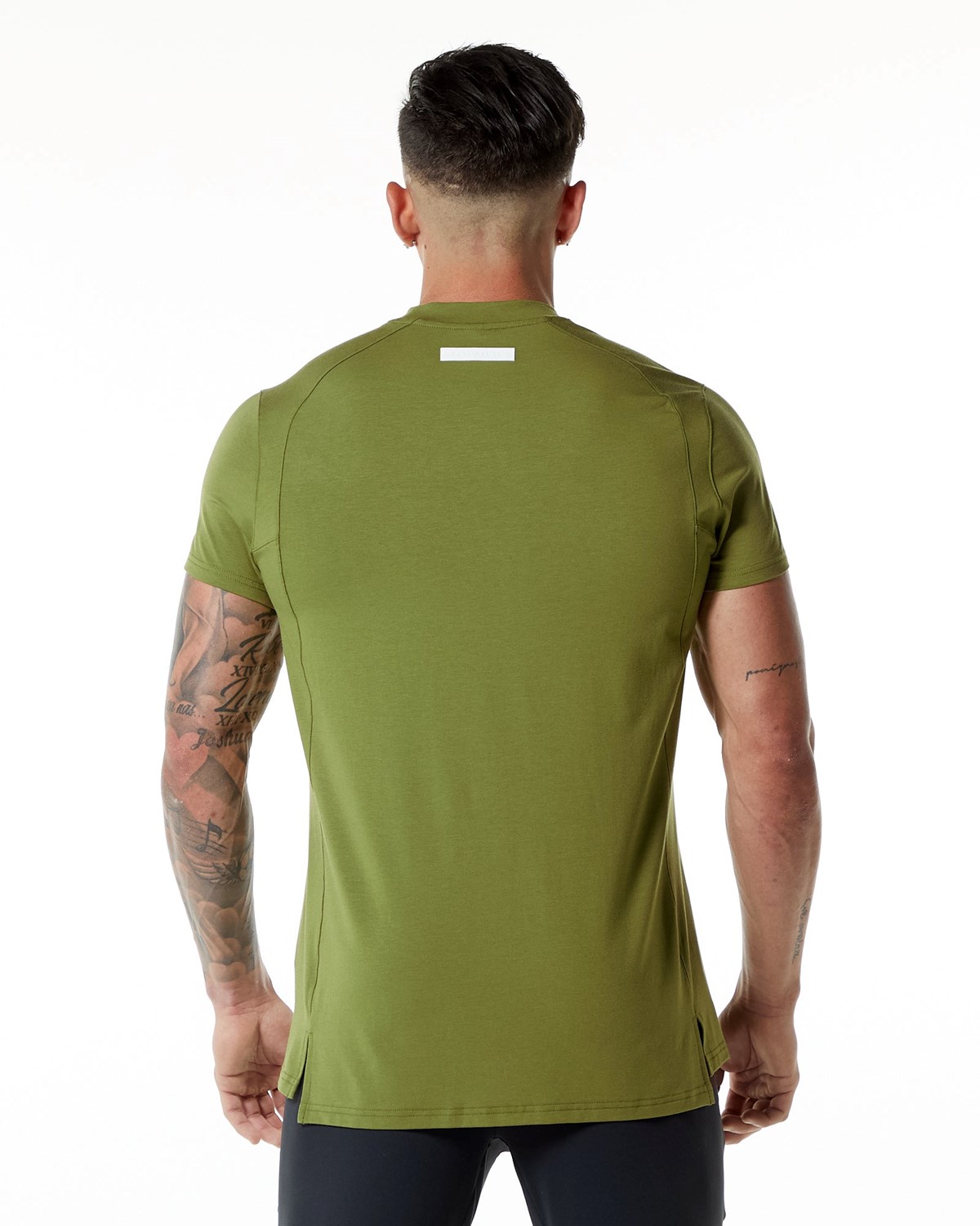 Alphalete High-Neck Premium Kort Sleeve Tee Grøn | JZTLS0634