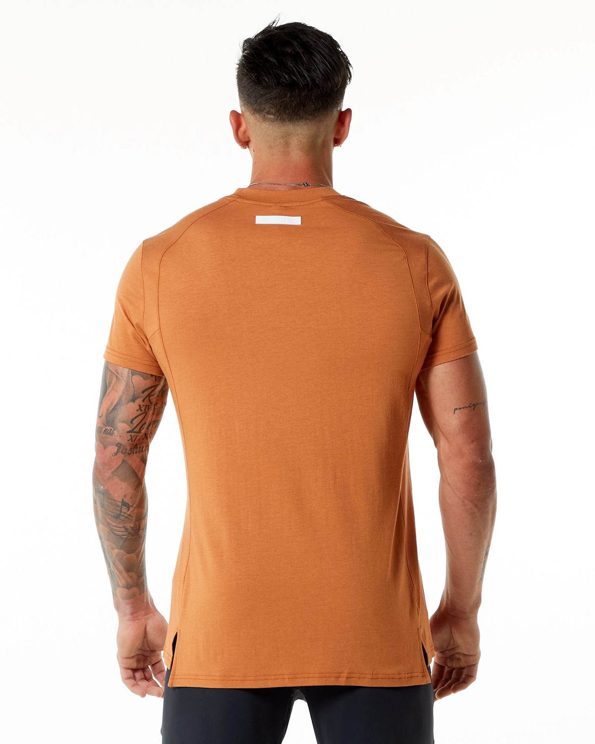 Alphalete High-Neck Premium Kort Sleeve Tee Camel | SHZPL7492