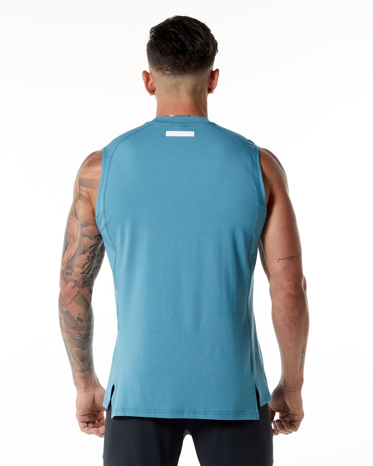 Alphalete High-Neck Premium Tank Blå | RTSYZ6325