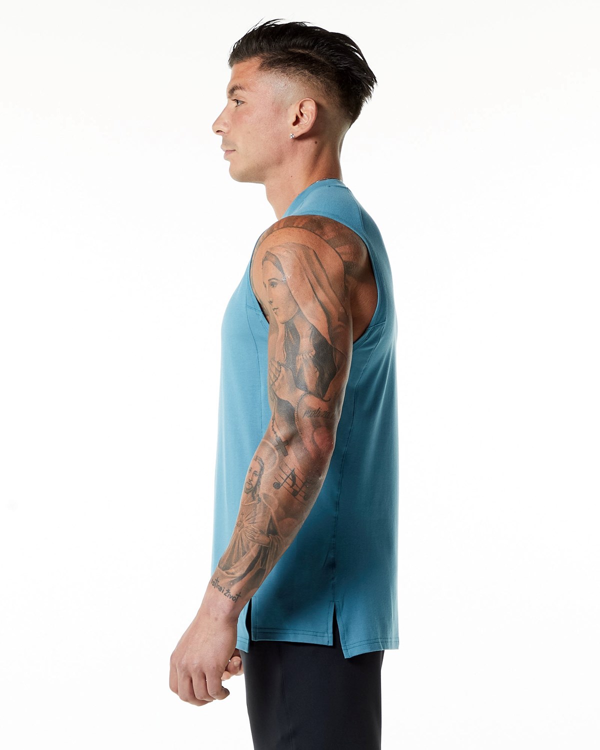 Alphalete High-Neck Premium Tank Blå | RTSYZ6325