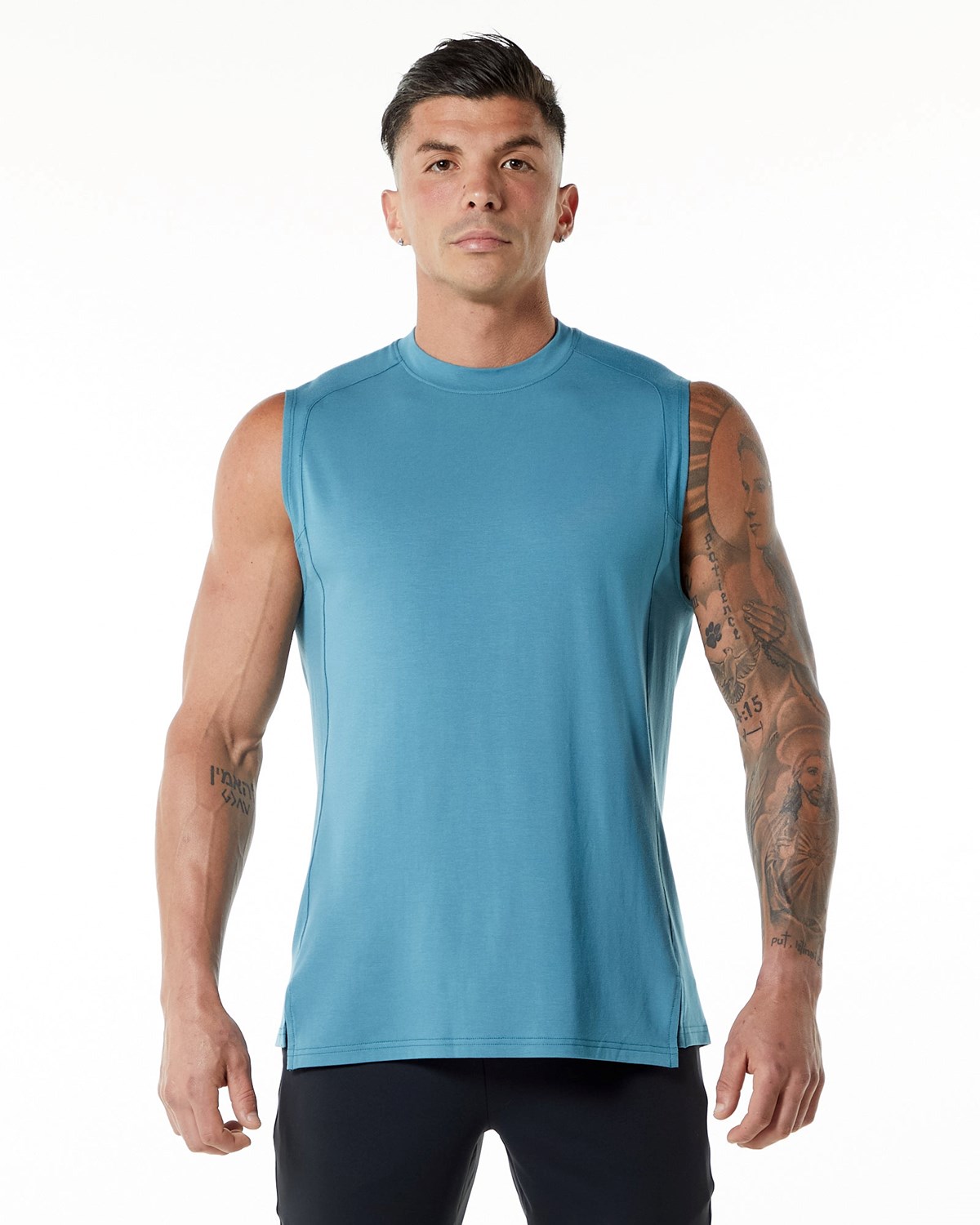 Alphalete High-Neck Premium Tank Blå | RTSYZ6325