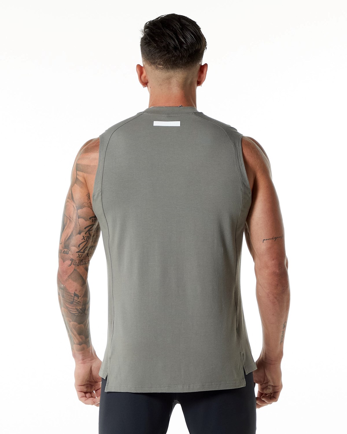 Alphalete High-Neck Premium Tank Grå | QXGZE8076