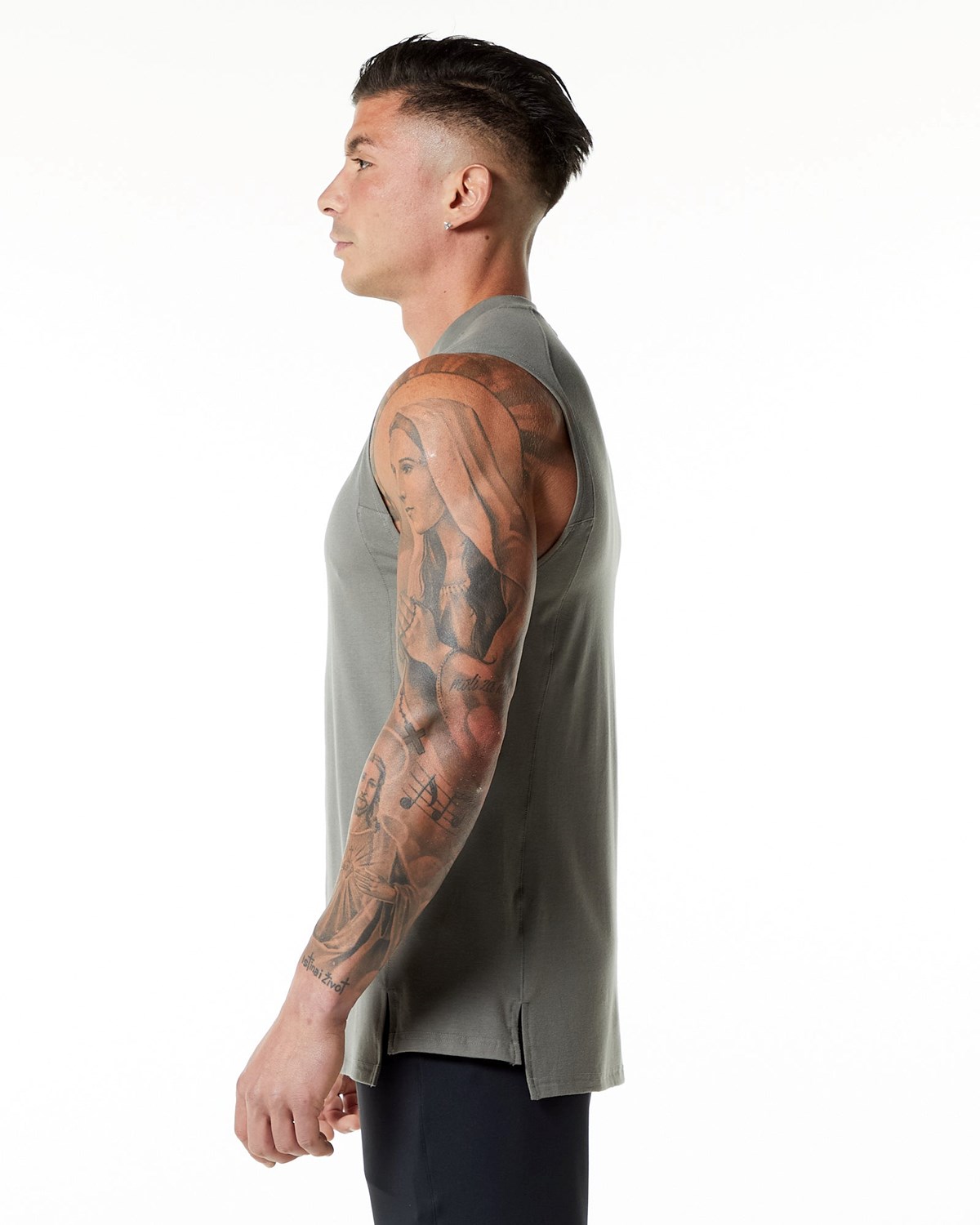 Alphalete High-Neck Premium Tank Grå | QXGZE8076