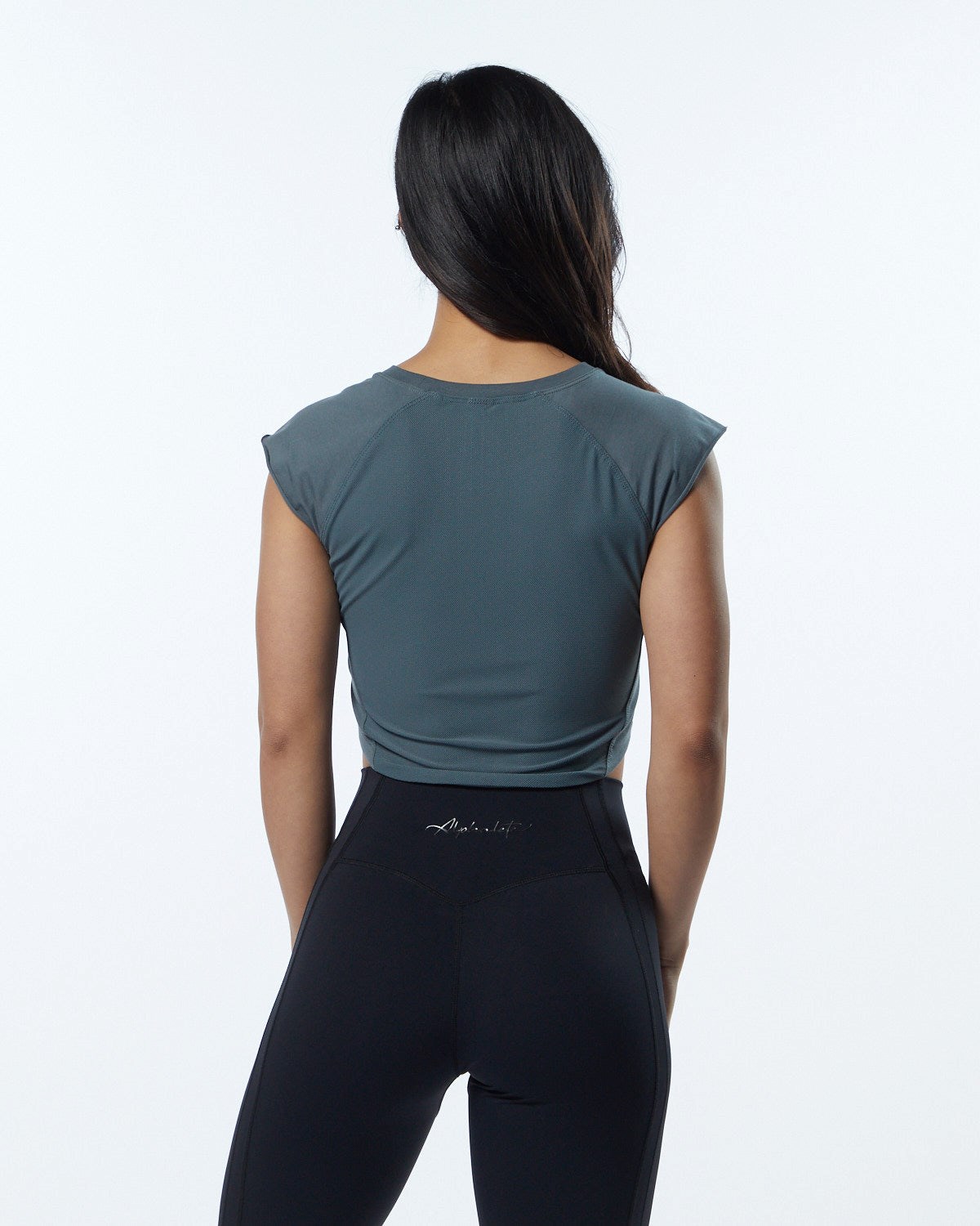 Alphalete High Performance Kort Sleeve Crop Tee Grå | FETAQ9483