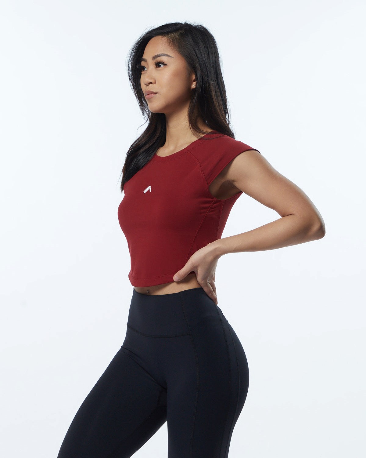 Alphalete High Performance Kort Sleeve Crop Tee Rød | ORLHA7619