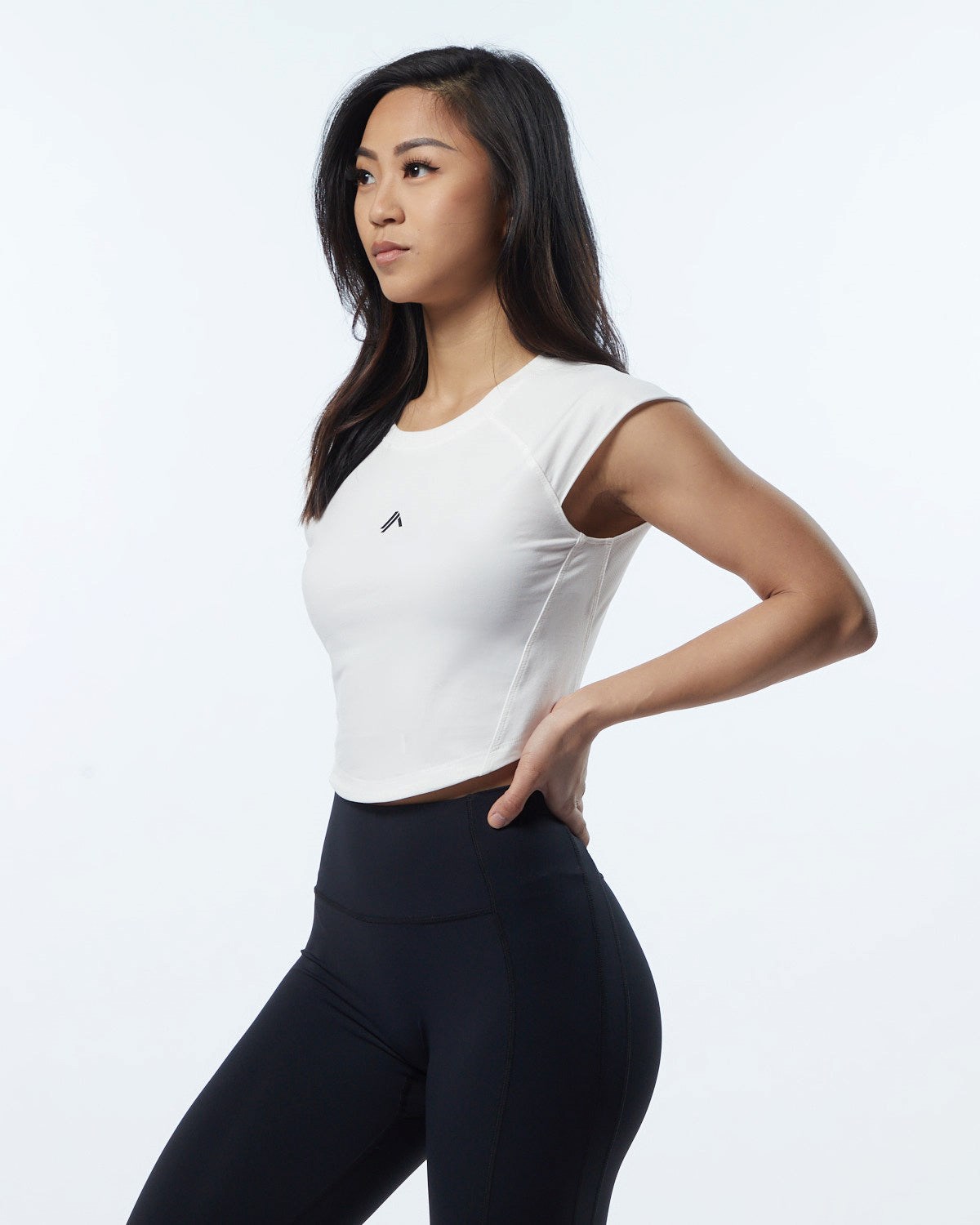 Alphalete High Performance Kort Sleeve Crop Tee Resin | PKREJ9721