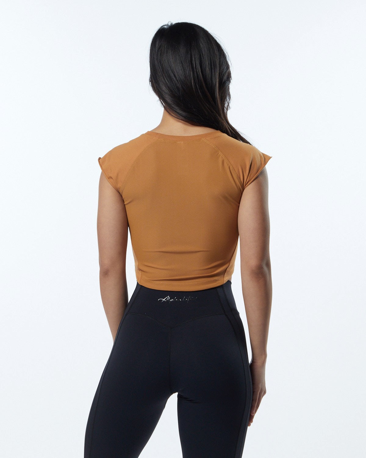 Alphalete High Performance Kort Sleeve Crop Tee Chestnut | QOAHJ6583