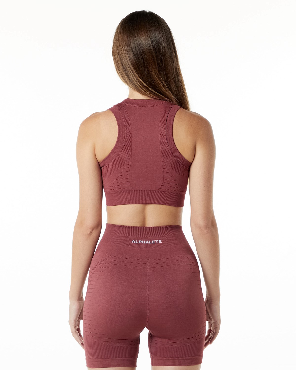 Alphalete High Performance Seamless Crop Bra Gingerbread | IDLXJ1903