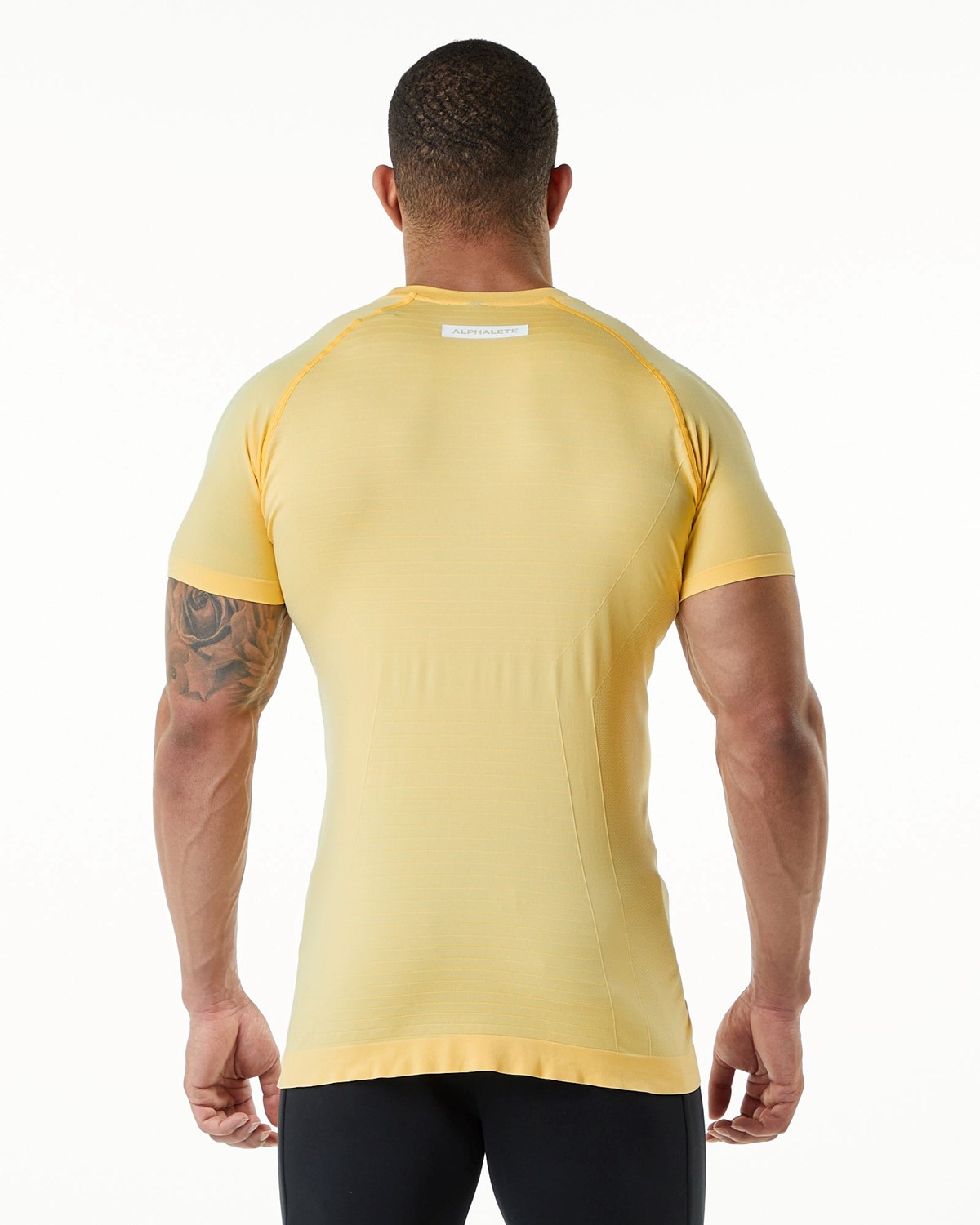 Alphalete High Performance Seamless Kort Sleeve Tee Faded Honey | AFWYI4028