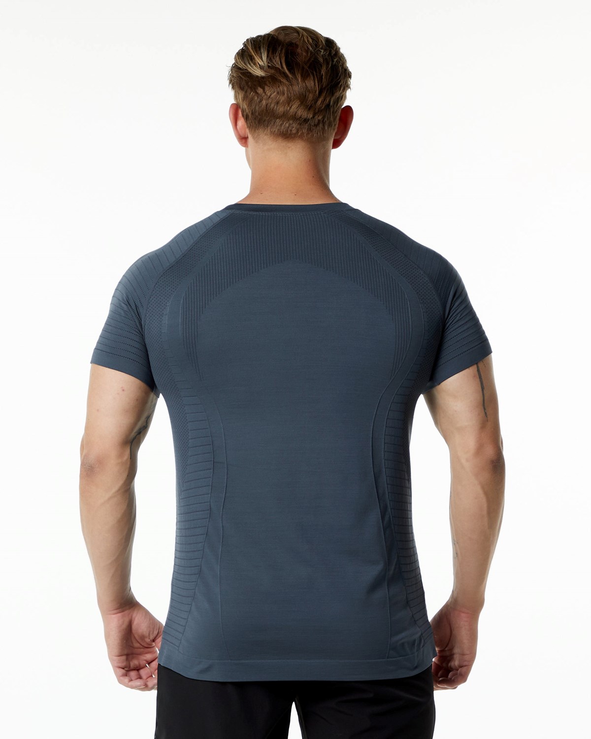 Alphalete High Performance Seamless Kort Sleeve Tee Carbon | ASXMR9140