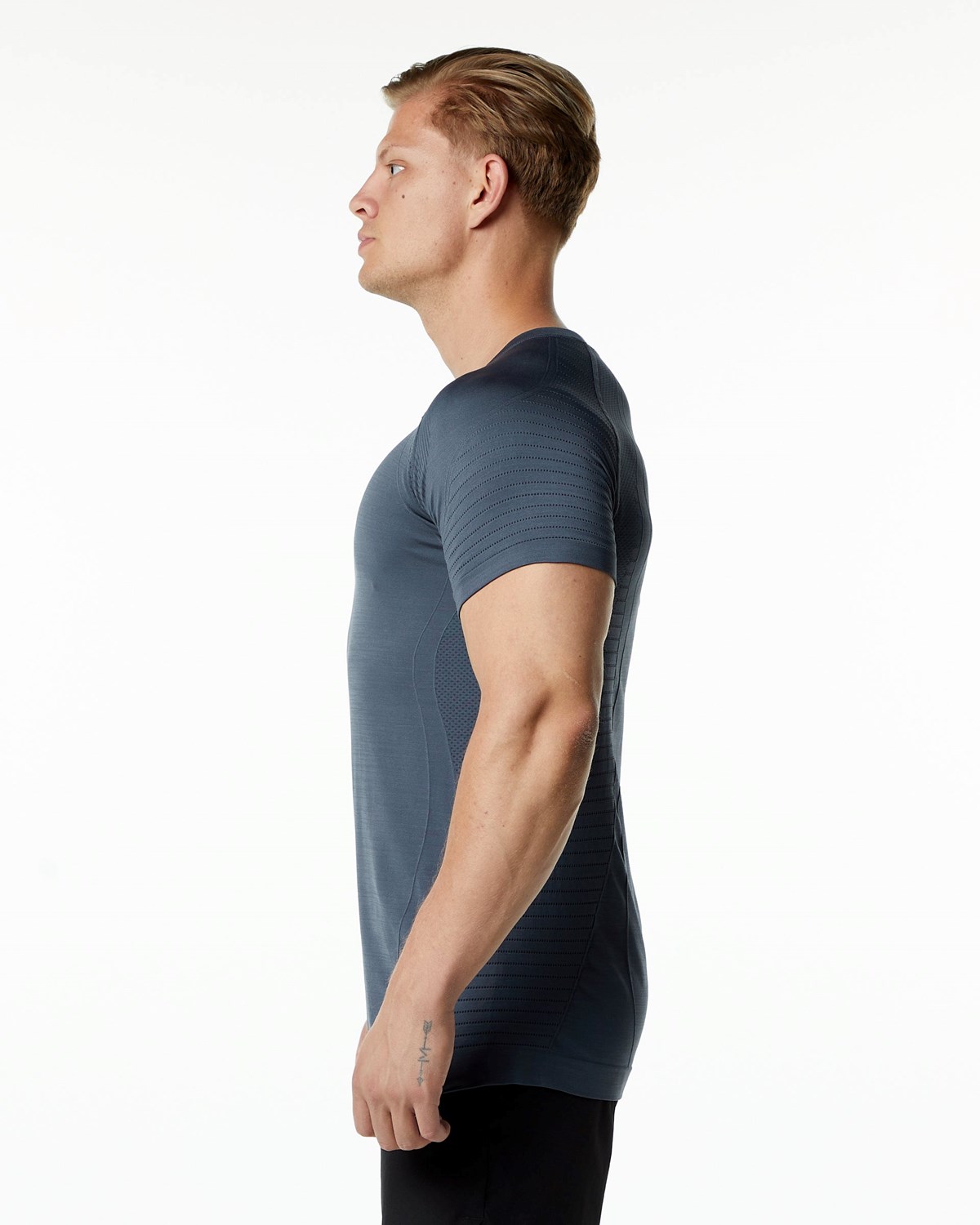 Alphalete High Performance Seamless Kort Sleeve Tee Carbon | ASXMR9140