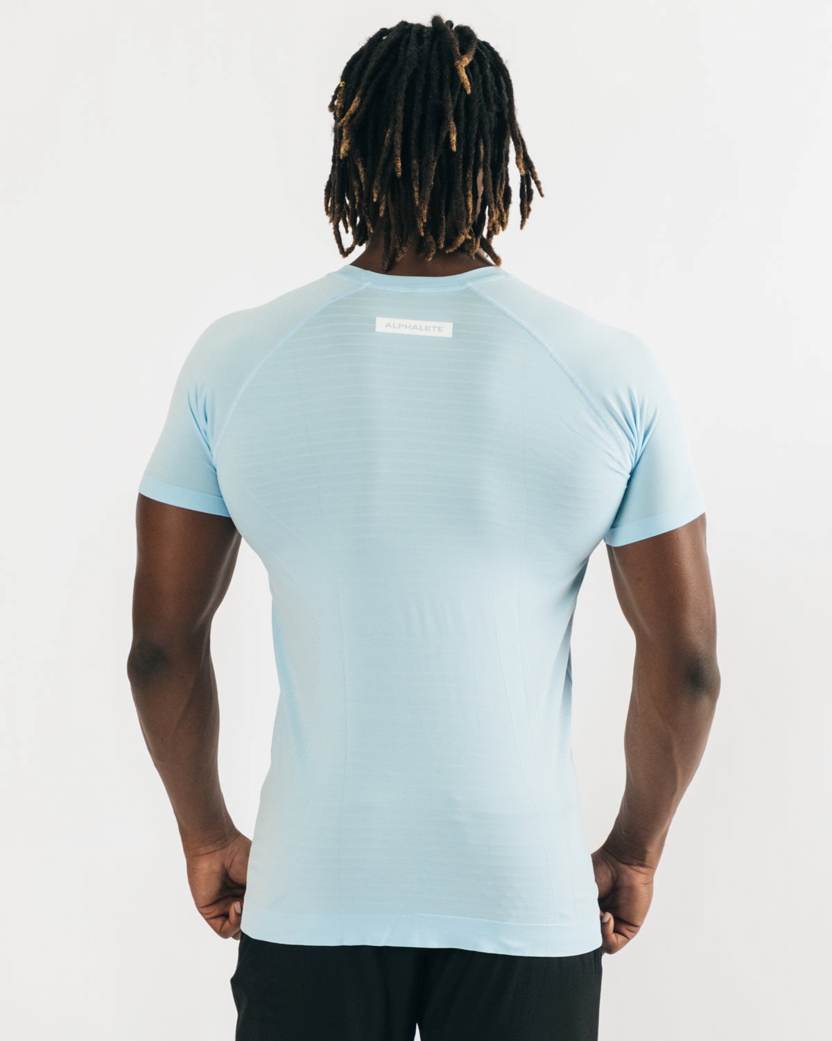 Alphalete High Performance Seamless Kort Sleeve Tee Blå | CUNZT2083