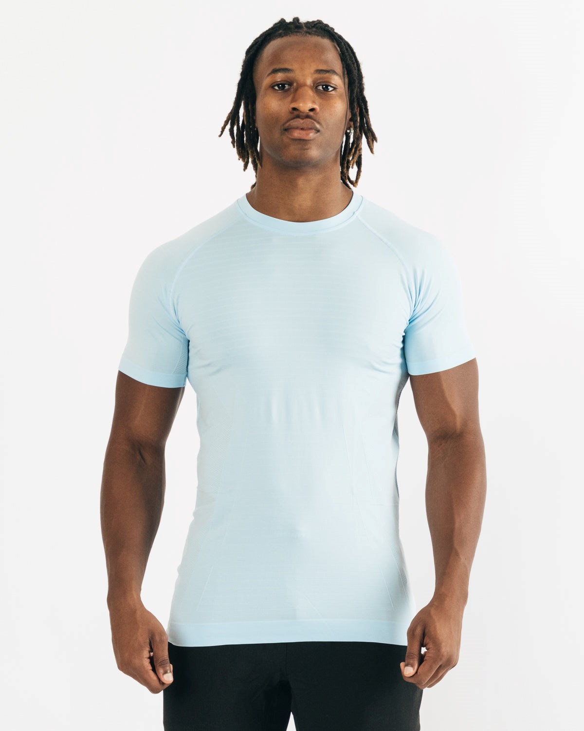 Alphalete High Performance Seamless Kort Sleeve Tee Blå | CUNZT2083